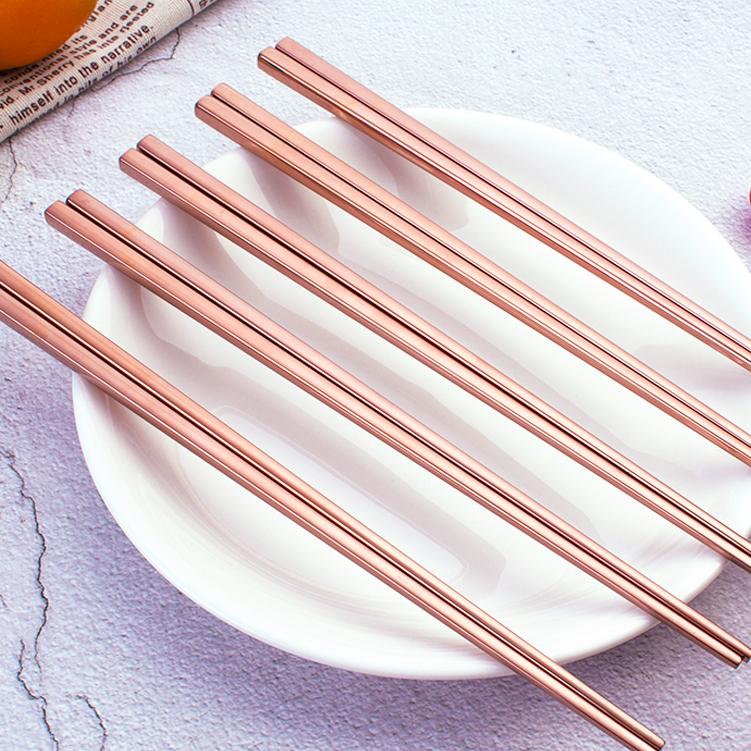 Annie Rose Gold Chopsticks - Set of 4 - Sleek Modern Design