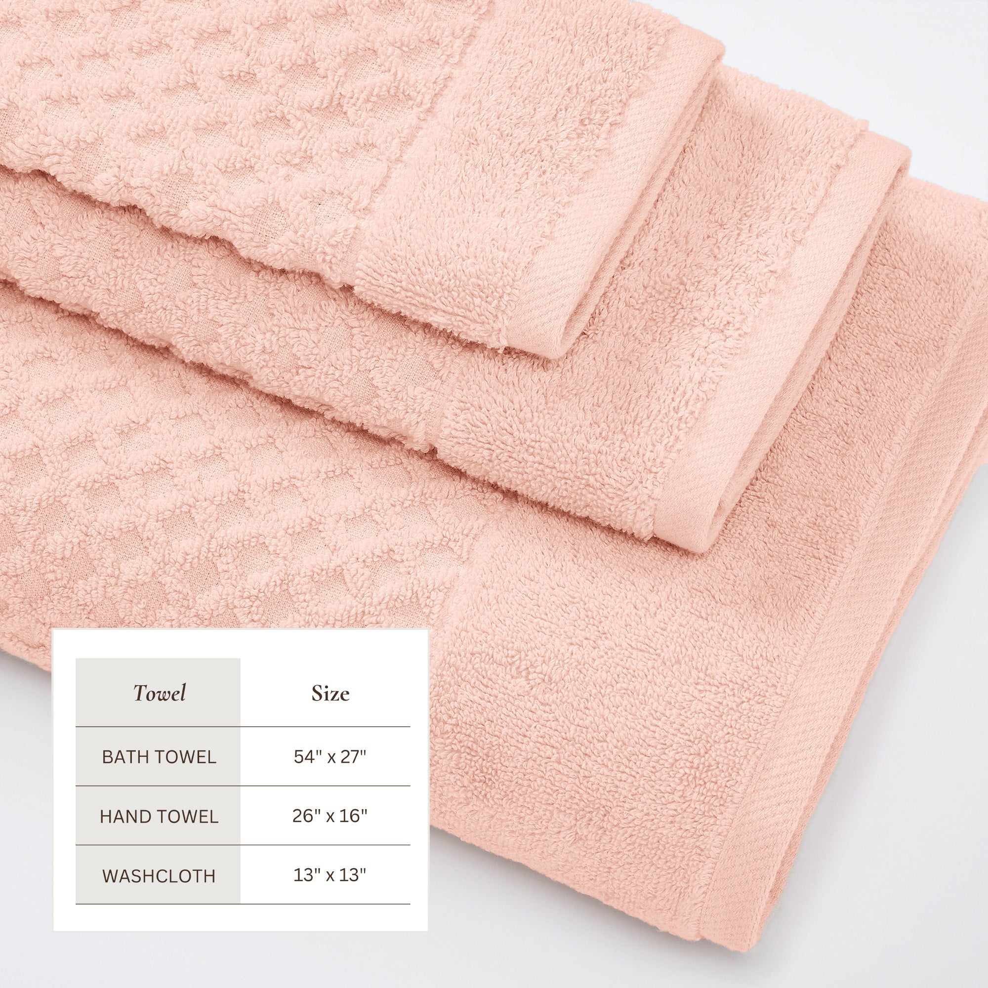 Cotton Diamond Waffle Weave Bath Towel Set - Grayson Collection