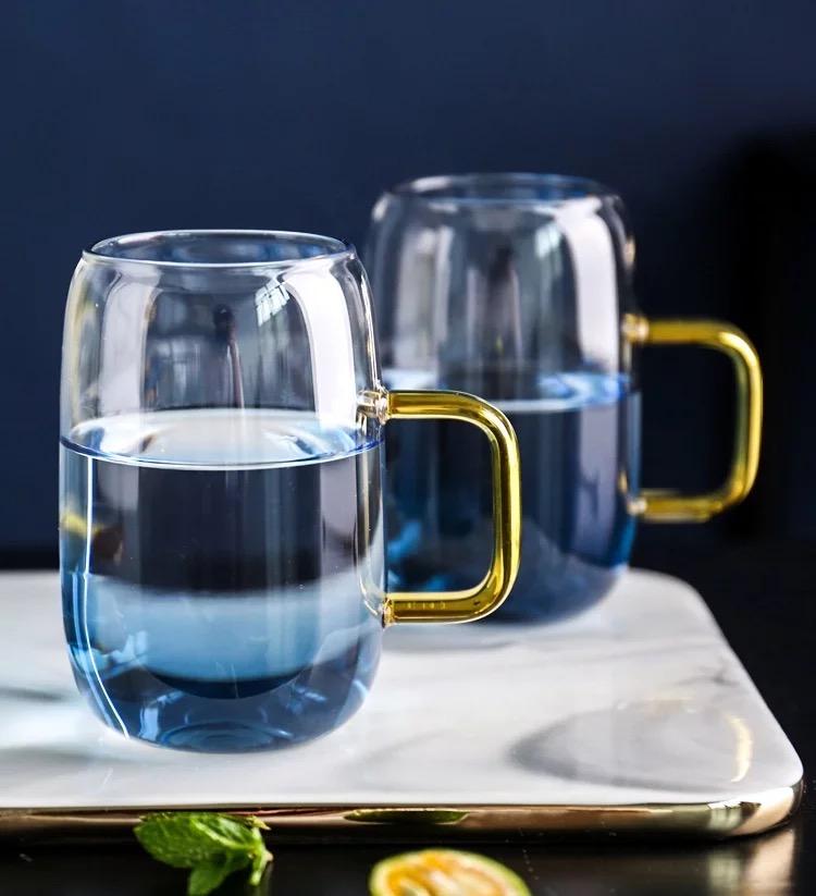 Blue Ombre Pitcher and Cups - Hand-Blown Glass Set - 1.5L Pitcher & 4 Cups