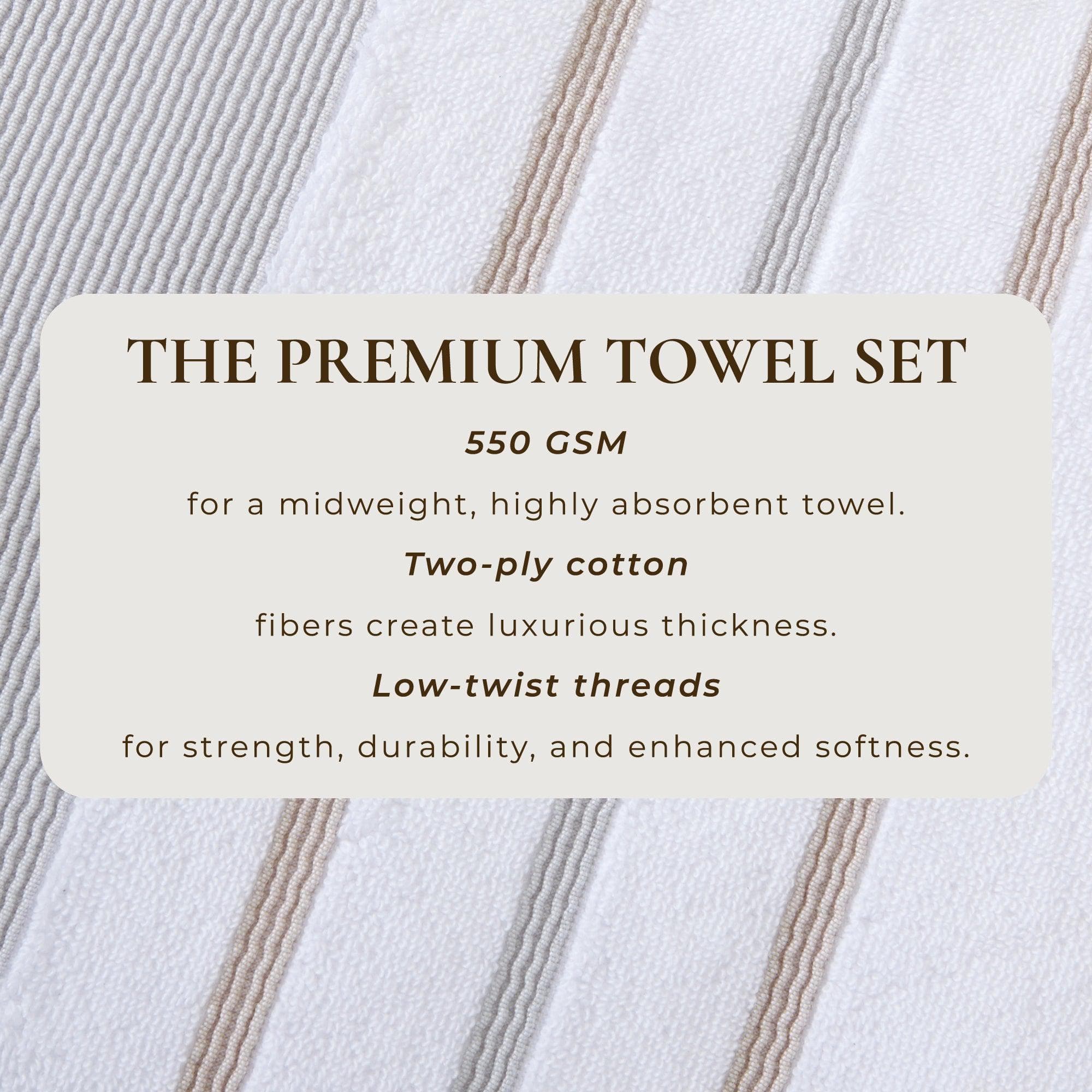 Decorative Cotton Stripe Bath Towel Set - Noelle Collection - We The Collective