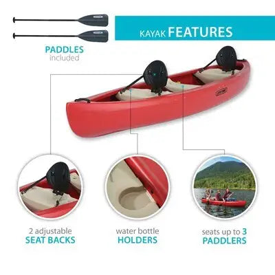 Lifetime Kodiak 130 Canoe - 13' Tandem Canoe with Paddles Included