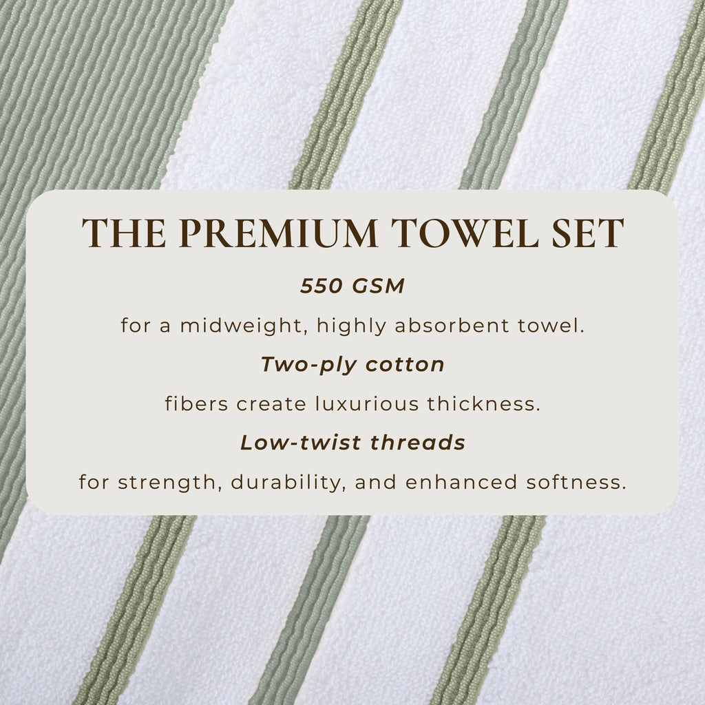 Decorative Cotton Stripe Bath Towel Set - Noelle Collection - We The Collective