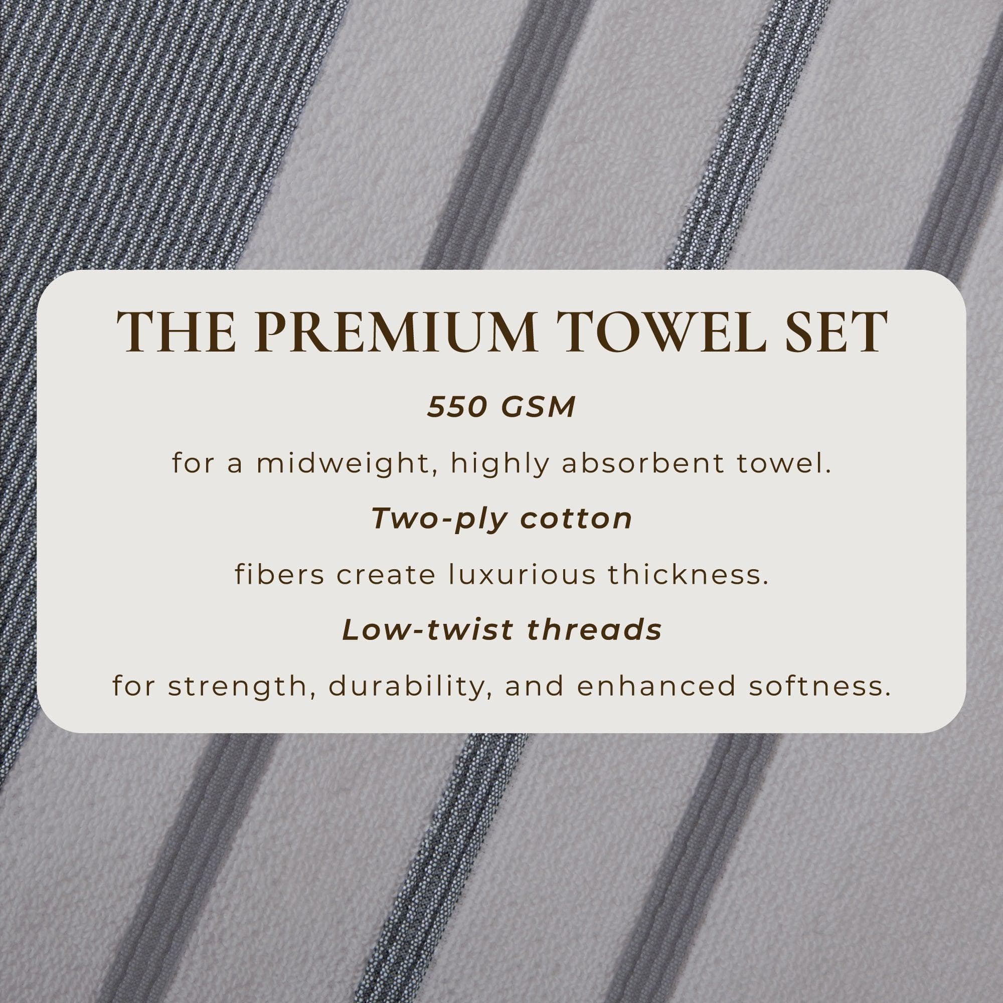 Decorative Cotton Stripe Bath Towel Set - Noelle Collection - We The Collective