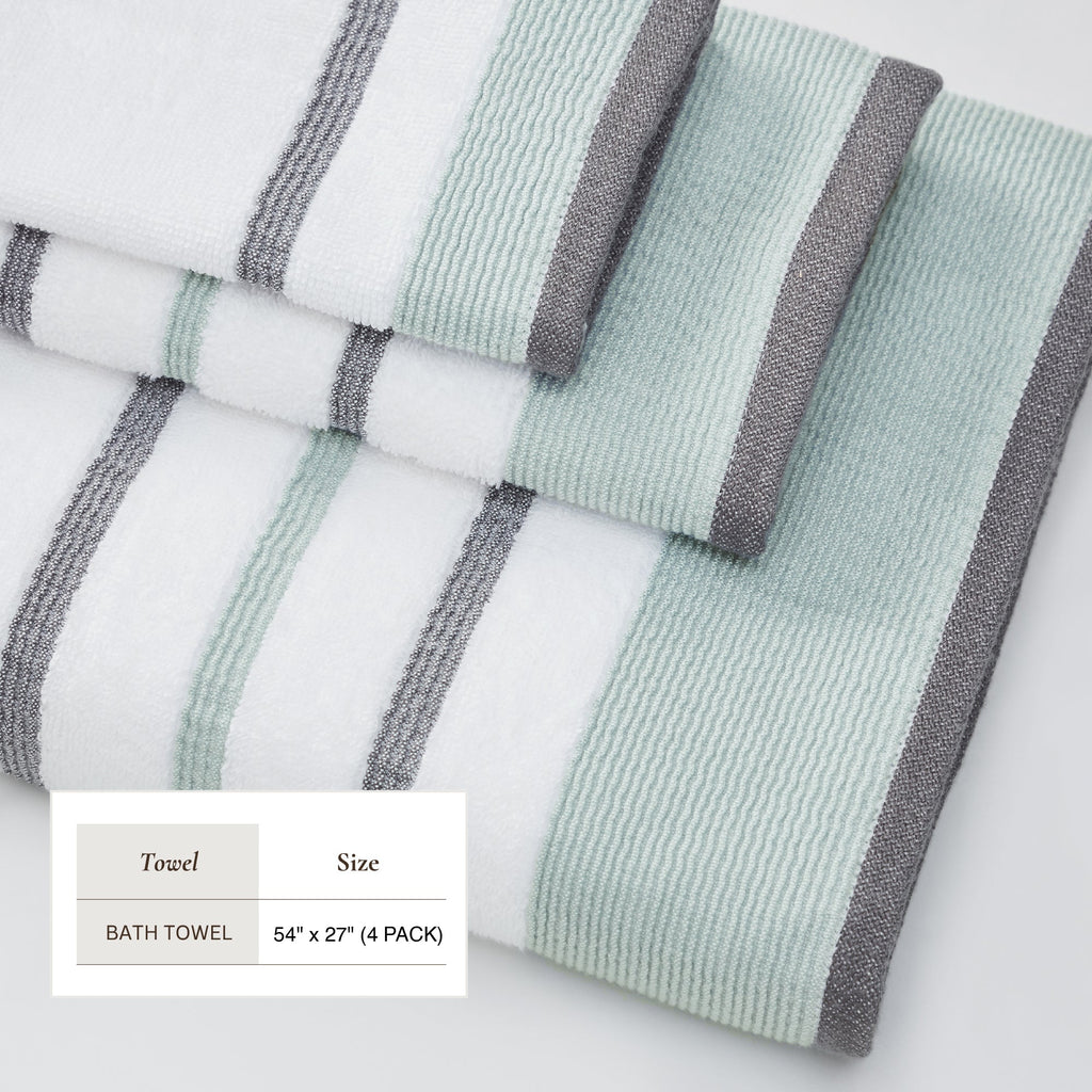 Decorative Cotton Stripe Bath Towel Set - Noelle Collection - We The Collective