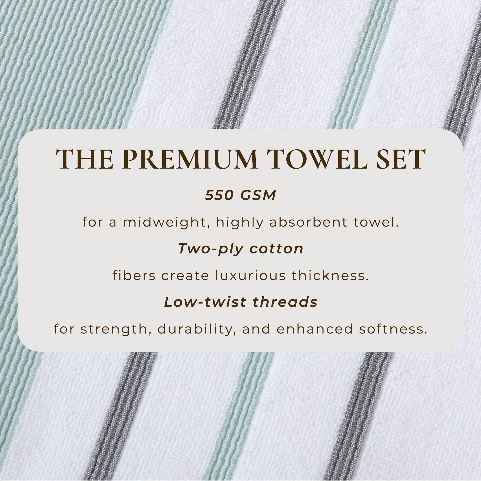 Decorative Cotton Stripe Bath Towel Set - Noelle Collection - We The Collective