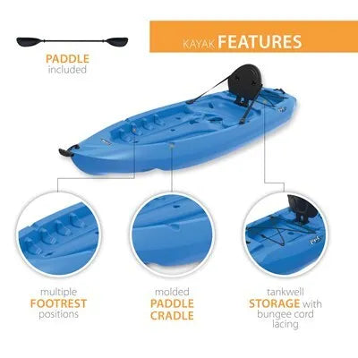 Lifetime Lotus 80 Sit-On-Top Kayak - 8' Youth Kayak with Paddle