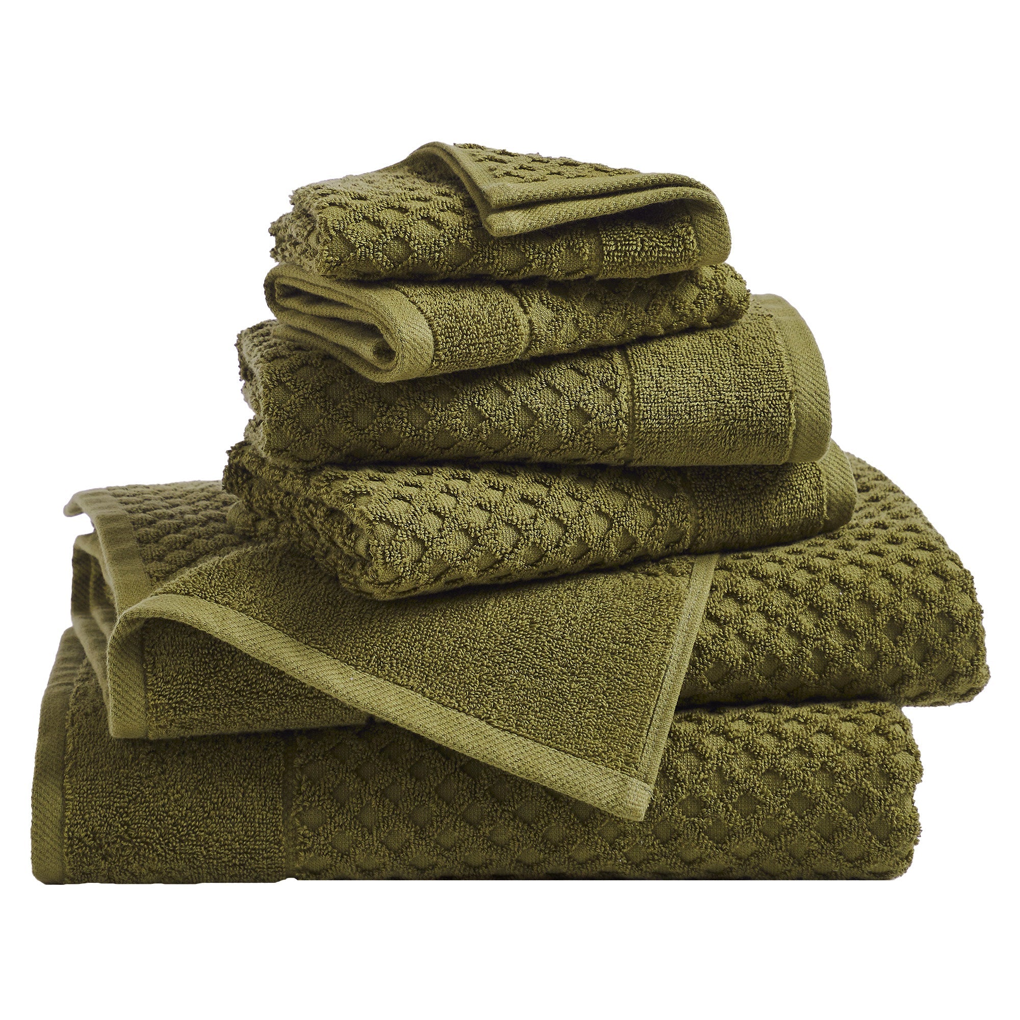 Cotton Diamond Waffle Weave Bath Towel Set - Grayson Collection