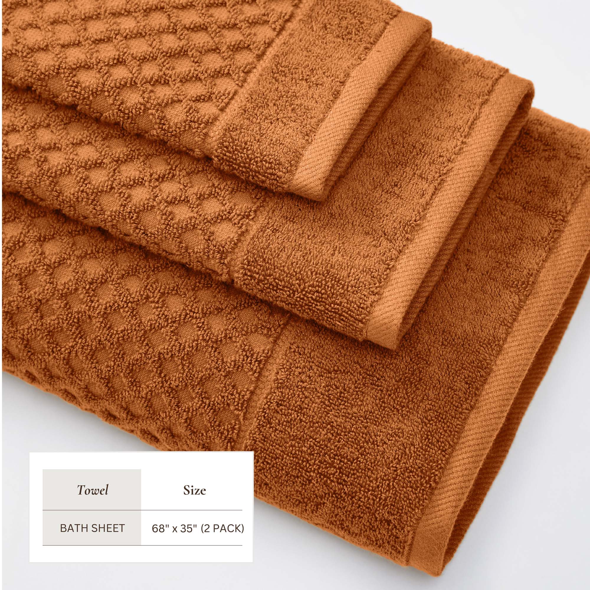 Cotton Diamond Waffle Weave Bath Towel Set - Grayson Collection
