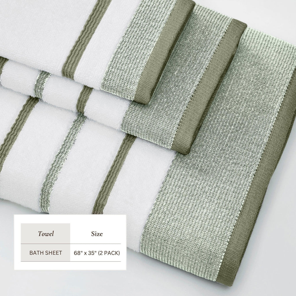 Decorative Cotton Stripe Bath Towel Set - Noelle Collection - We The Collective