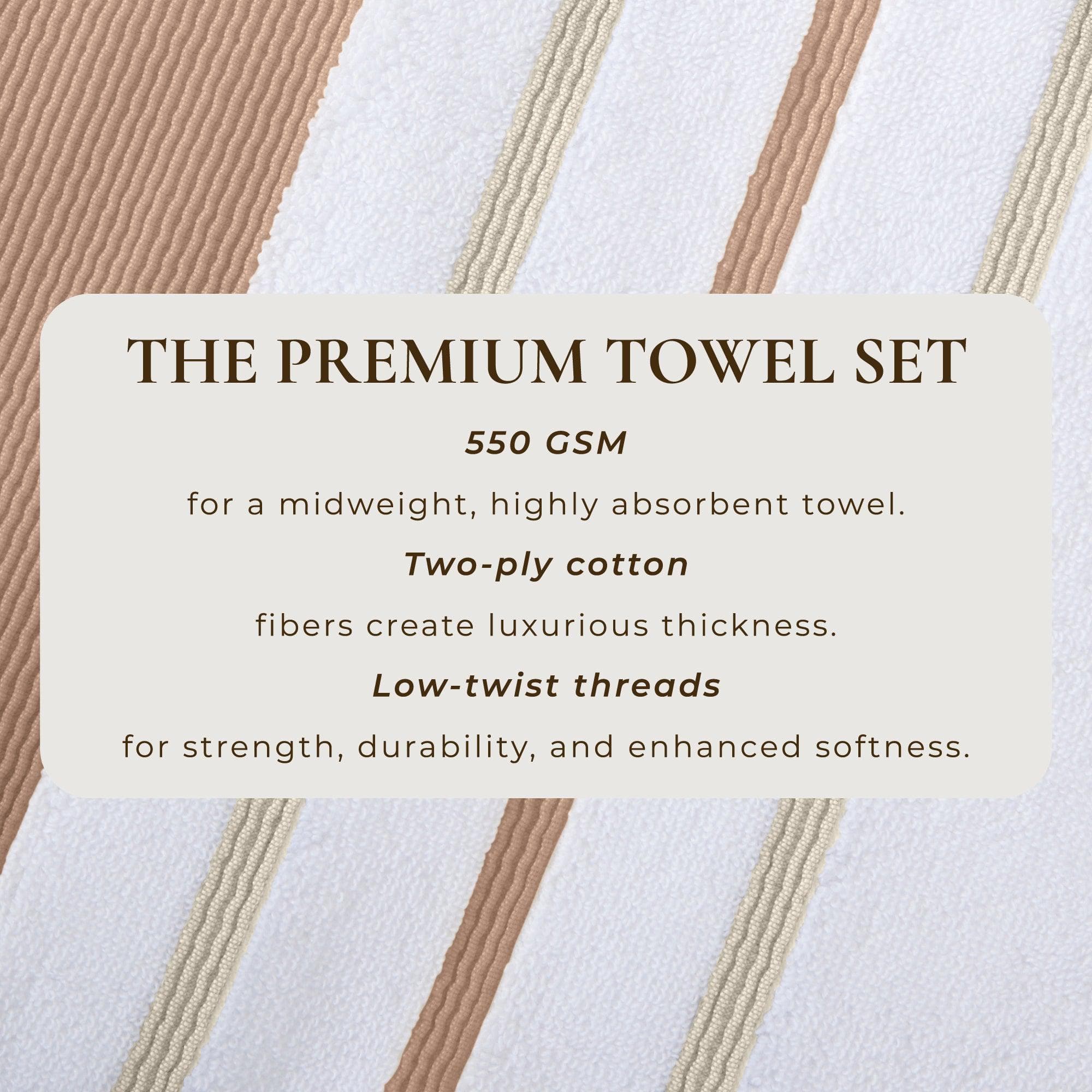 Decorative Cotton Stripe Bath Towel Set - Noelle Collection - We The Collective