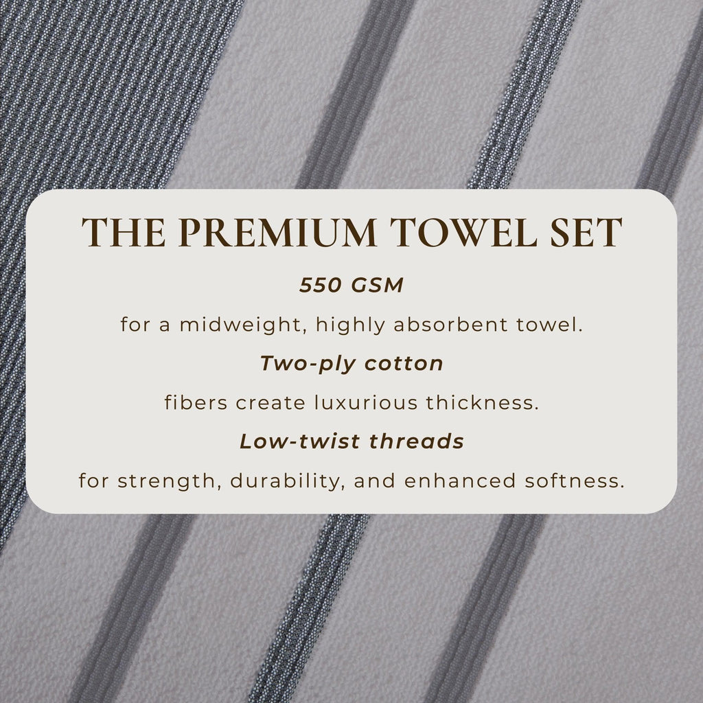Decorative Cotton Stripe Bath Towel Set - Noelle Collection - We The Collective