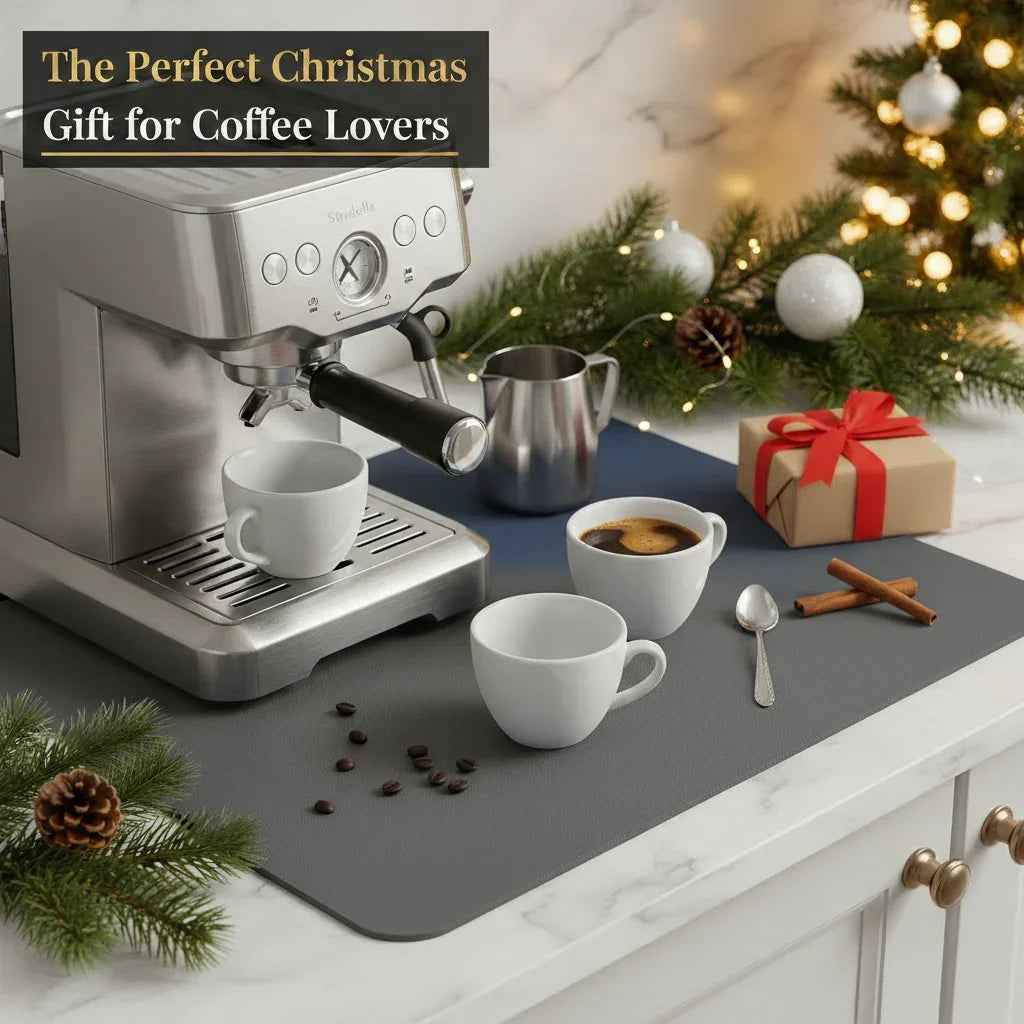 Strabella Dish Drying Mat - Super Absorbent, Quick Dry, Non-Slip in Dark Gray