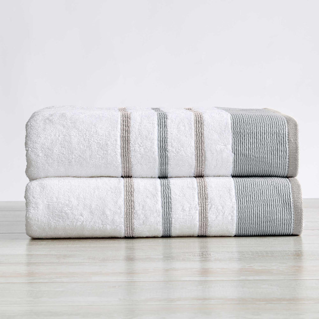 Decorative Cotton Stripe Bath Towel Set - Noelle Collection - We The Collective