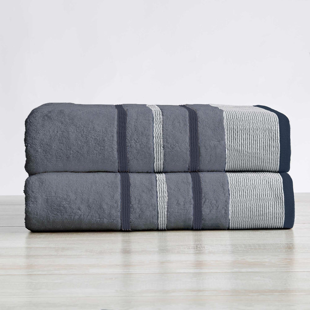Decorative Cotton Stripe Bath Towel Set - Noelle Collection - We The Collective