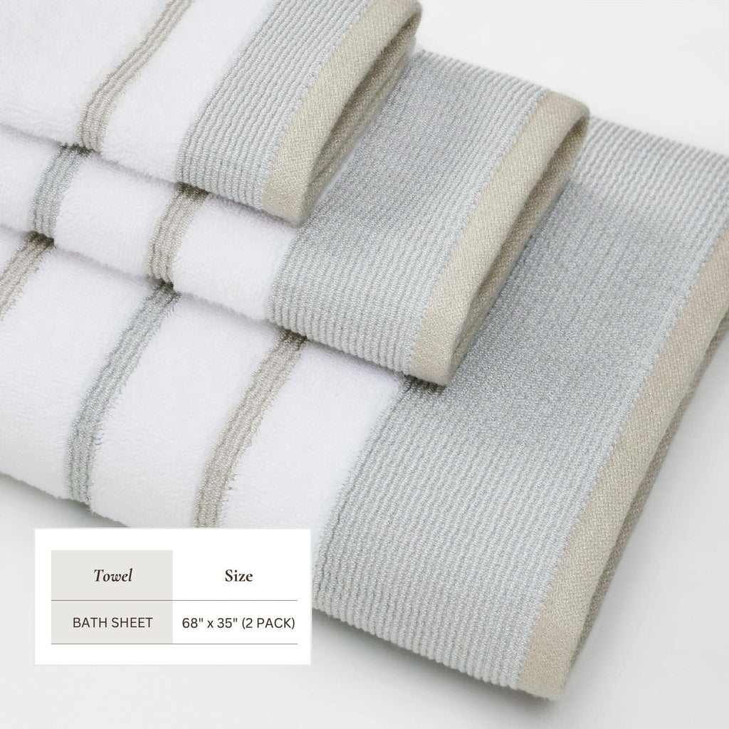 Decorative Cotton Stripe Bath Towel Set - Noelle Collection - We The Collective