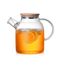 Glass Teapot - 1800mL Borosilicate Glass with Bamboo Lid & Integrated Strainer