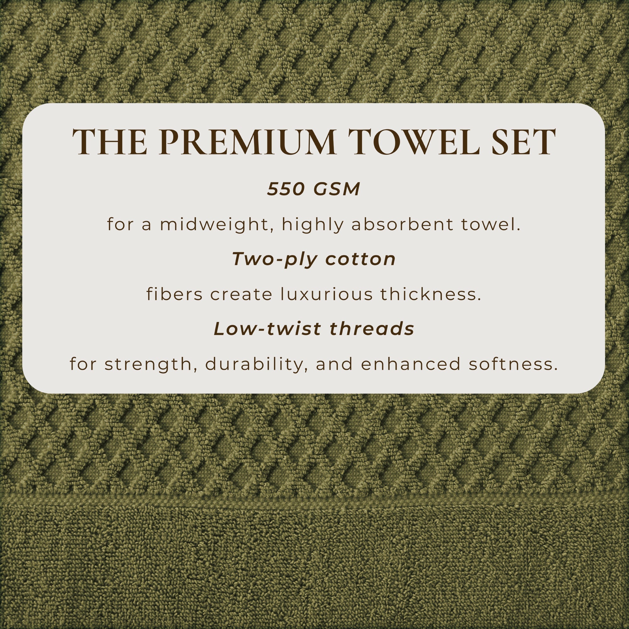 Cotton Diamond Waffle Weave Bath Towel Set - Grayson Collection