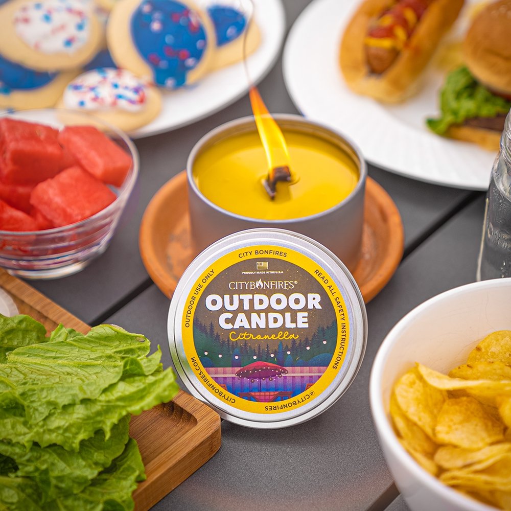 Outdoor Party Box - 2 Portable Bonfires & 2 Citronella Candles