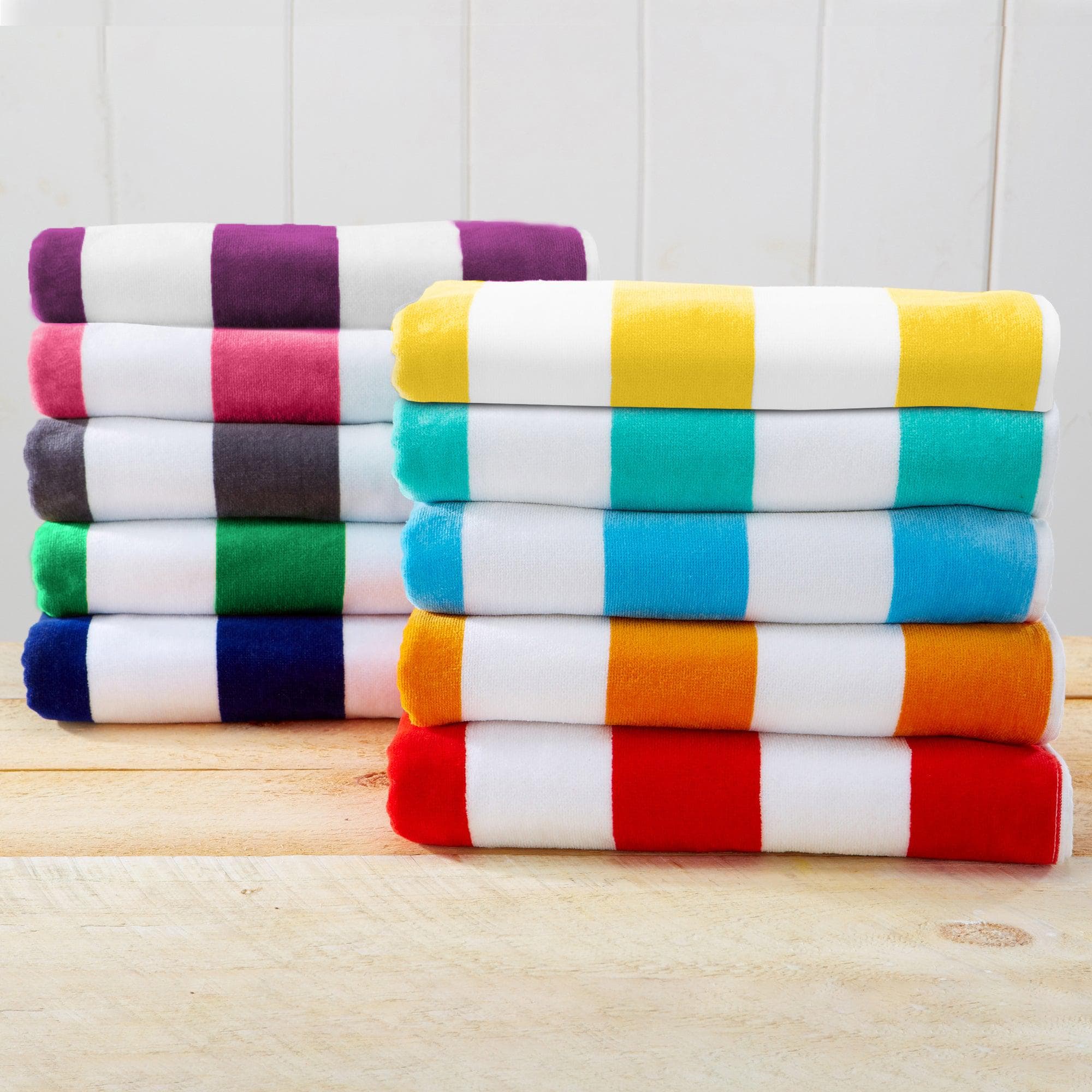 Cotton Velour Cabana Stripe Beach Towel - Novia Collection - We The Collective