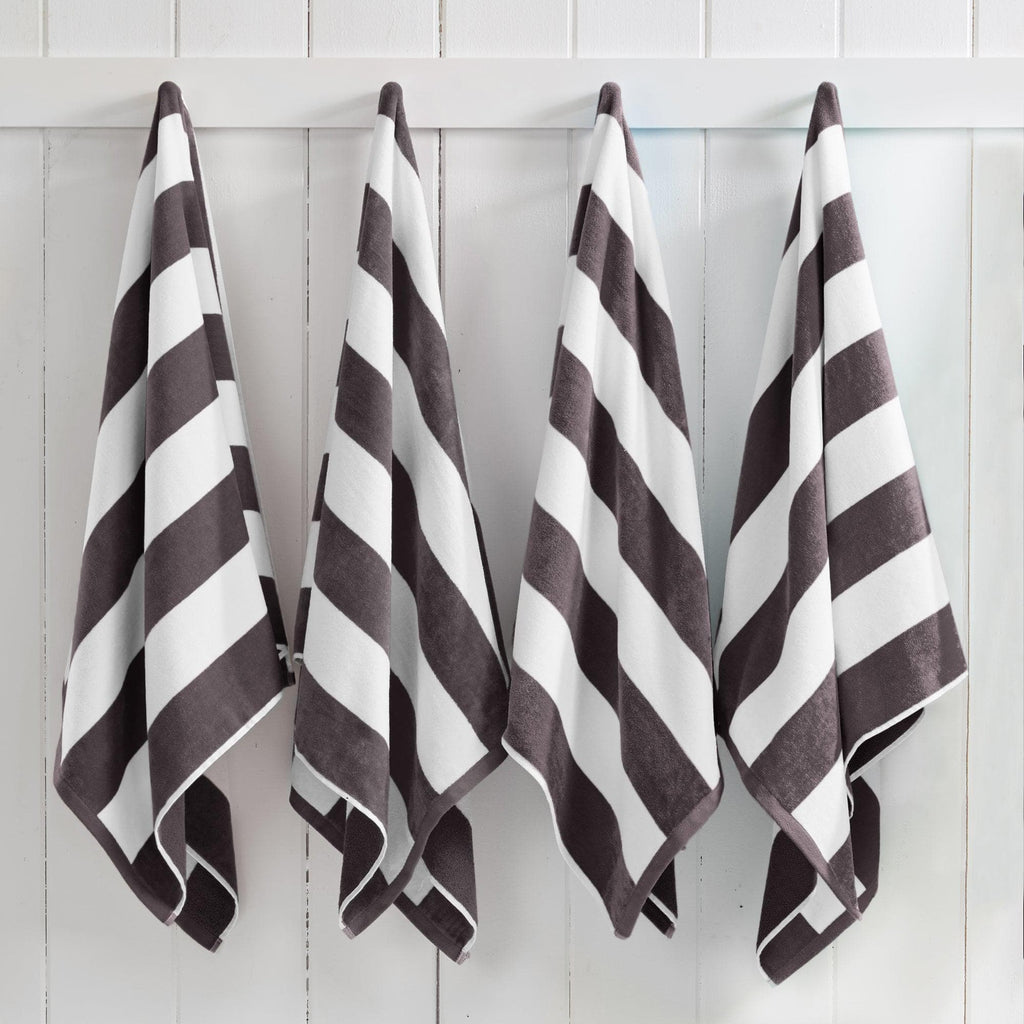 Cotton Velour Cabana Stripe Beach Towel - Novia Collection - We The Collective