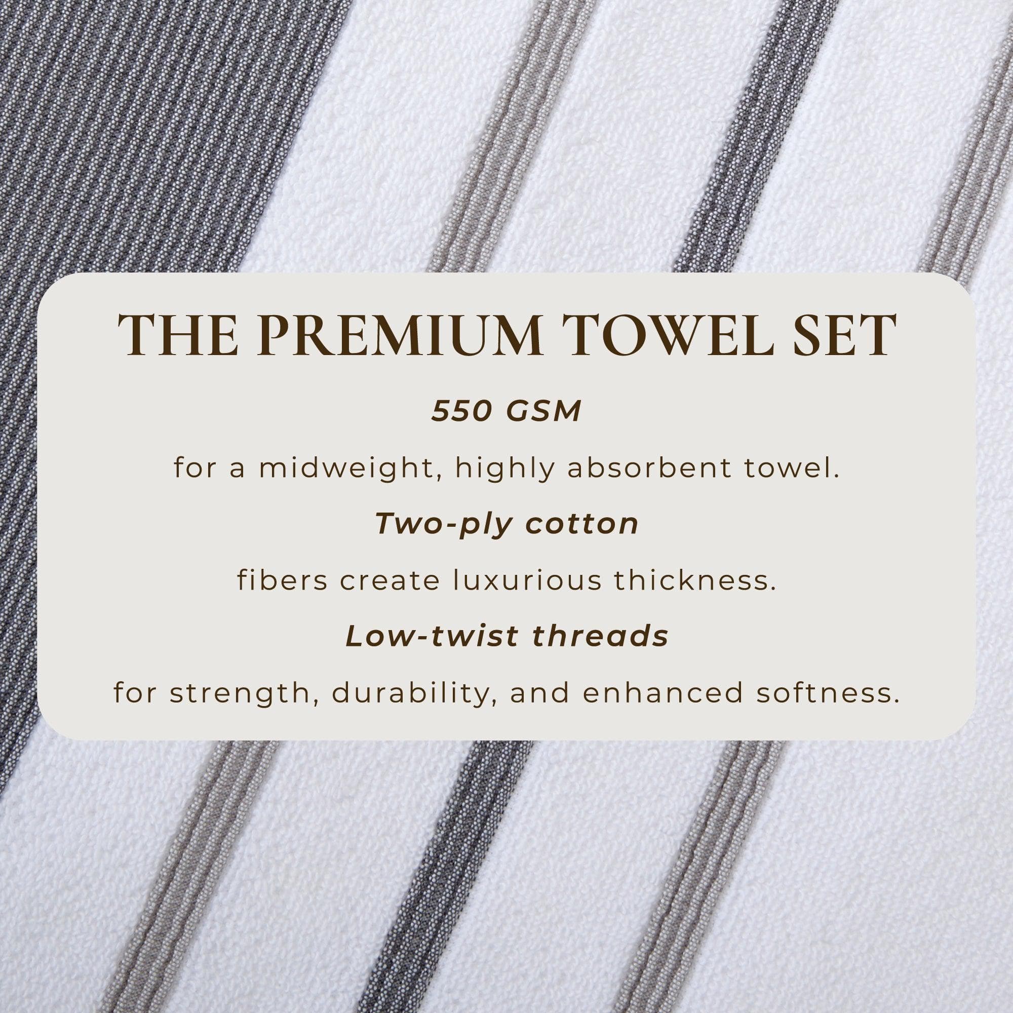 Decorative Cotton Stripe Bath Towel Set - Noelle Collection - We The Collective