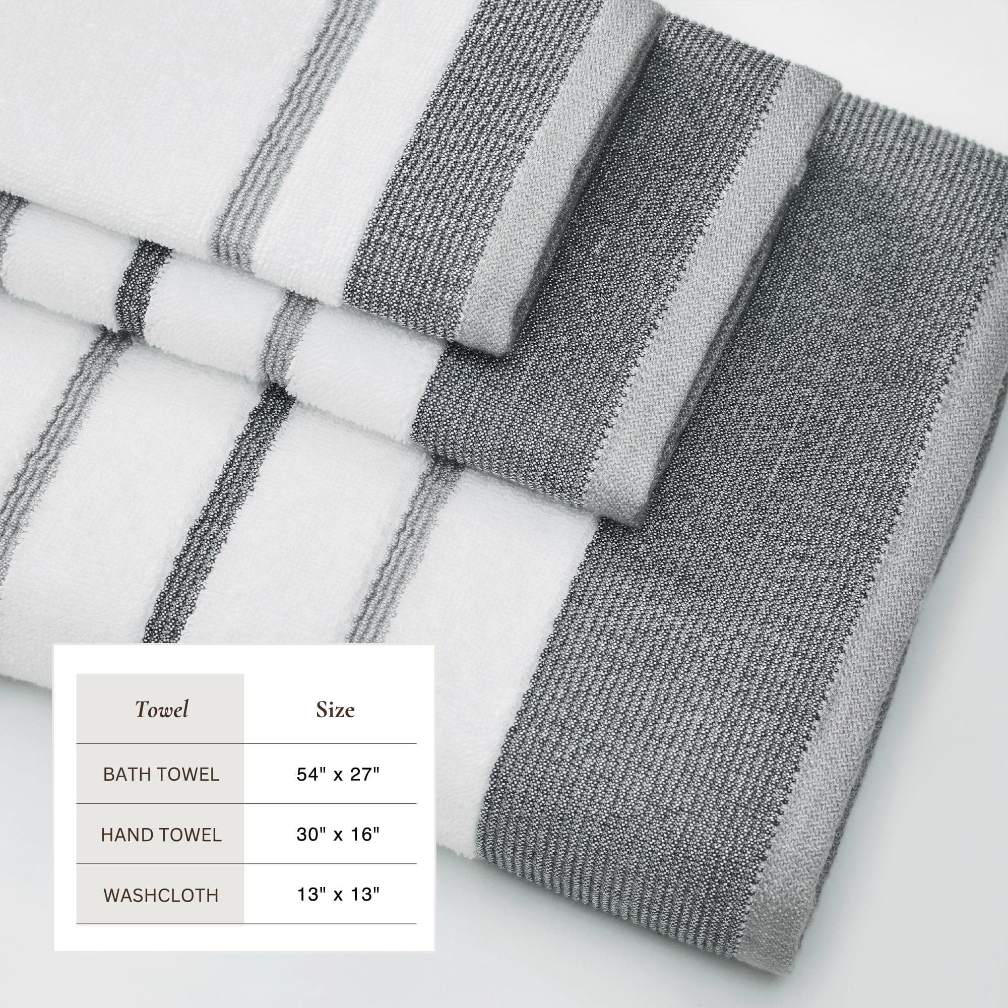 Decorative Cotton Stripe Bath Towel Set - Noelle Collection - We The Collective