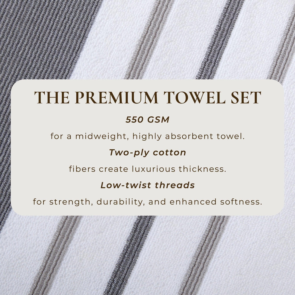 Decorative Cotton Stripe Bath Towel Set - Noelle Collection - We The Collective