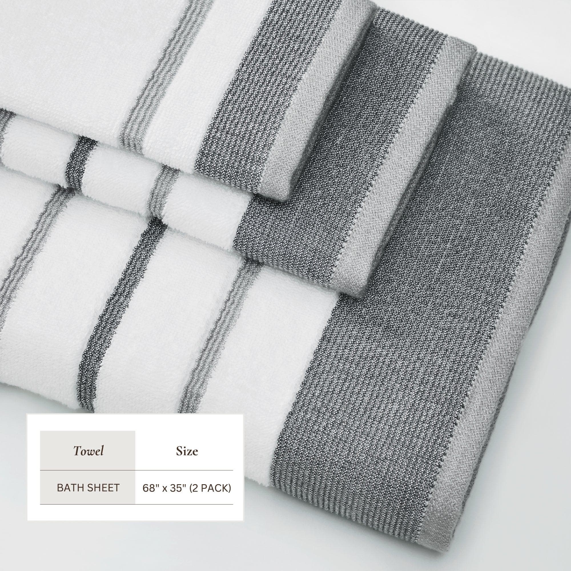 Decorative Cotton Stripe Bath Towel Set - Noelle Collection - We The Collective