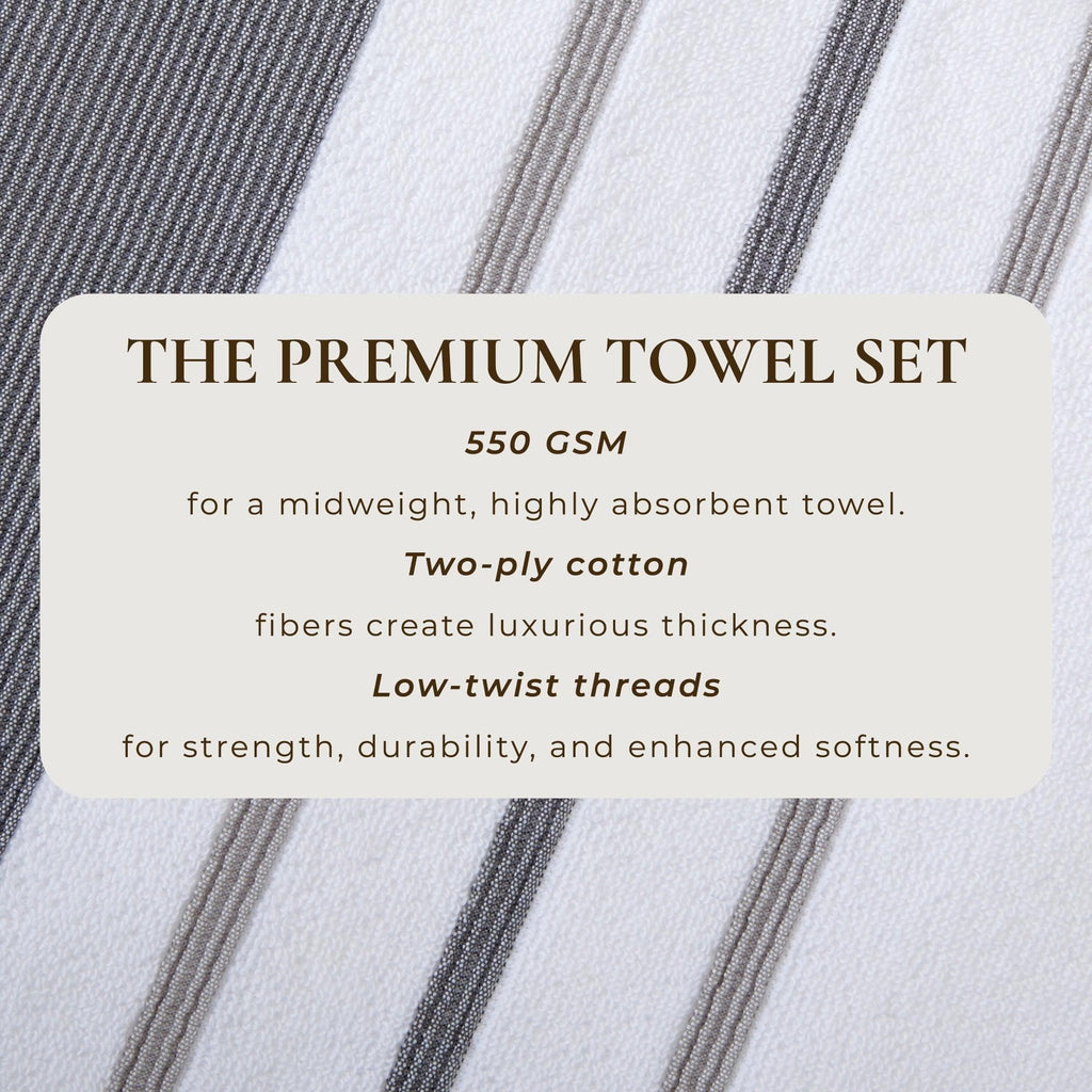 Decorative Cotton Stripe Bath Towel Set - Noelle Collection - We The Collective