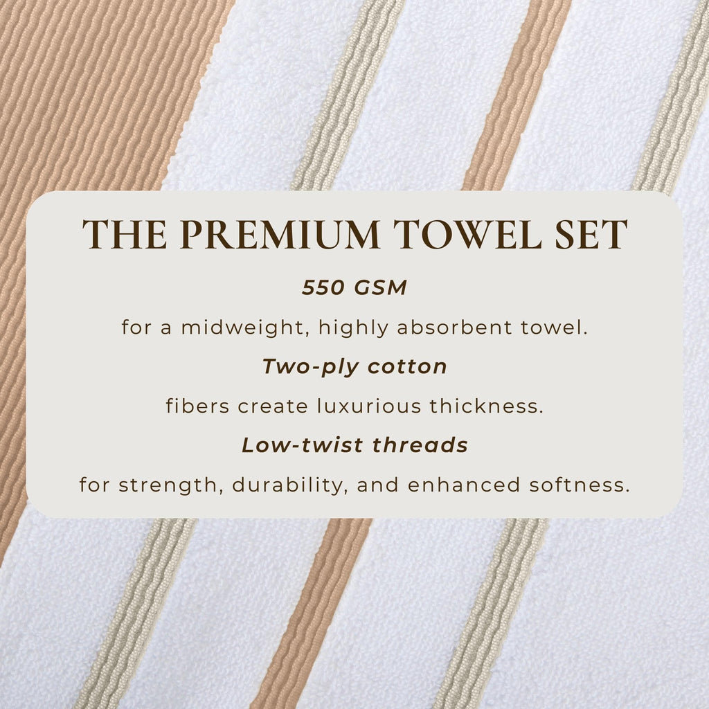 Decorative Cotton Stripe Bath Towel Set - Noelle Collection - We The Collective