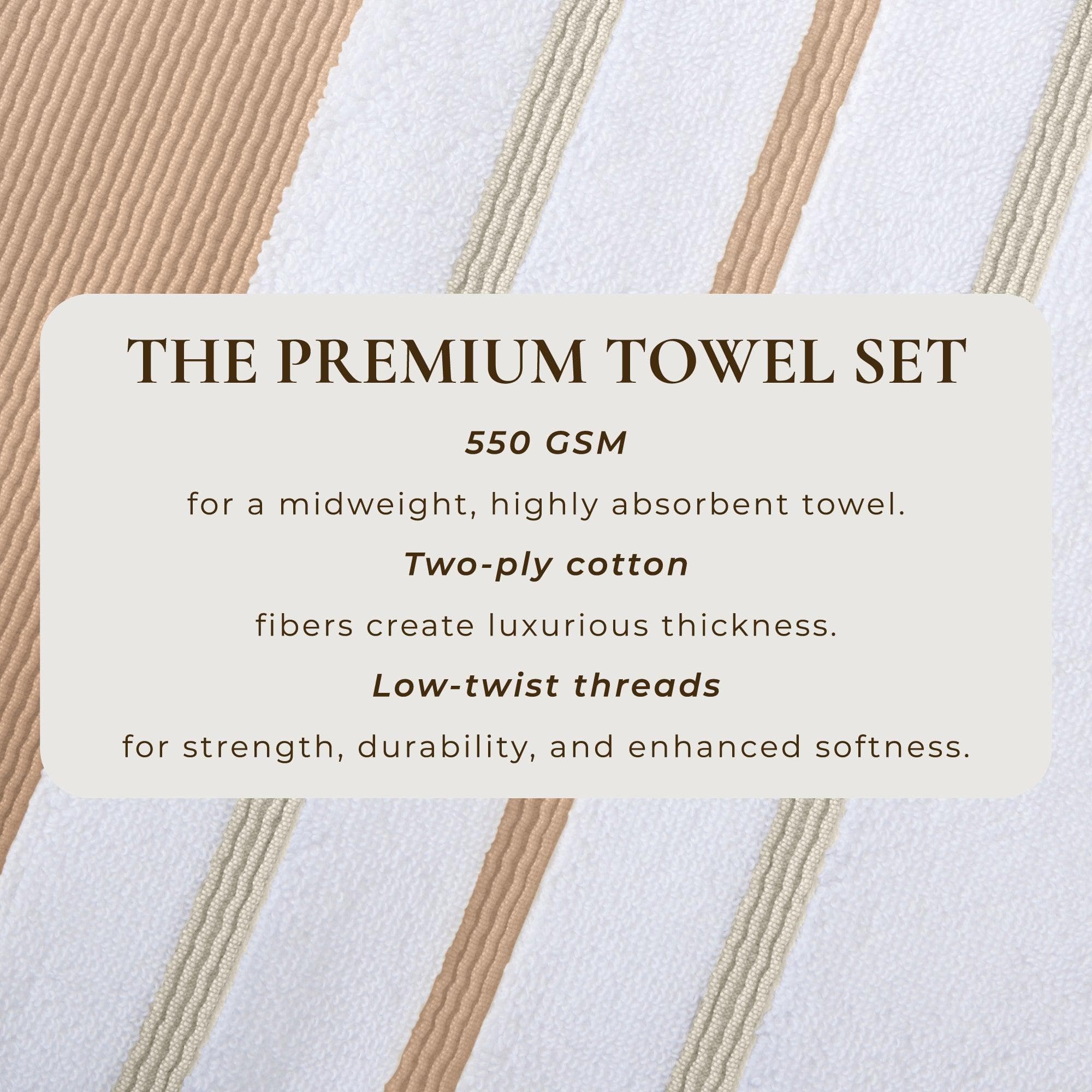 Decorative Cotton Stripe Bath Towel Set - Noelle Collection - We The Collective