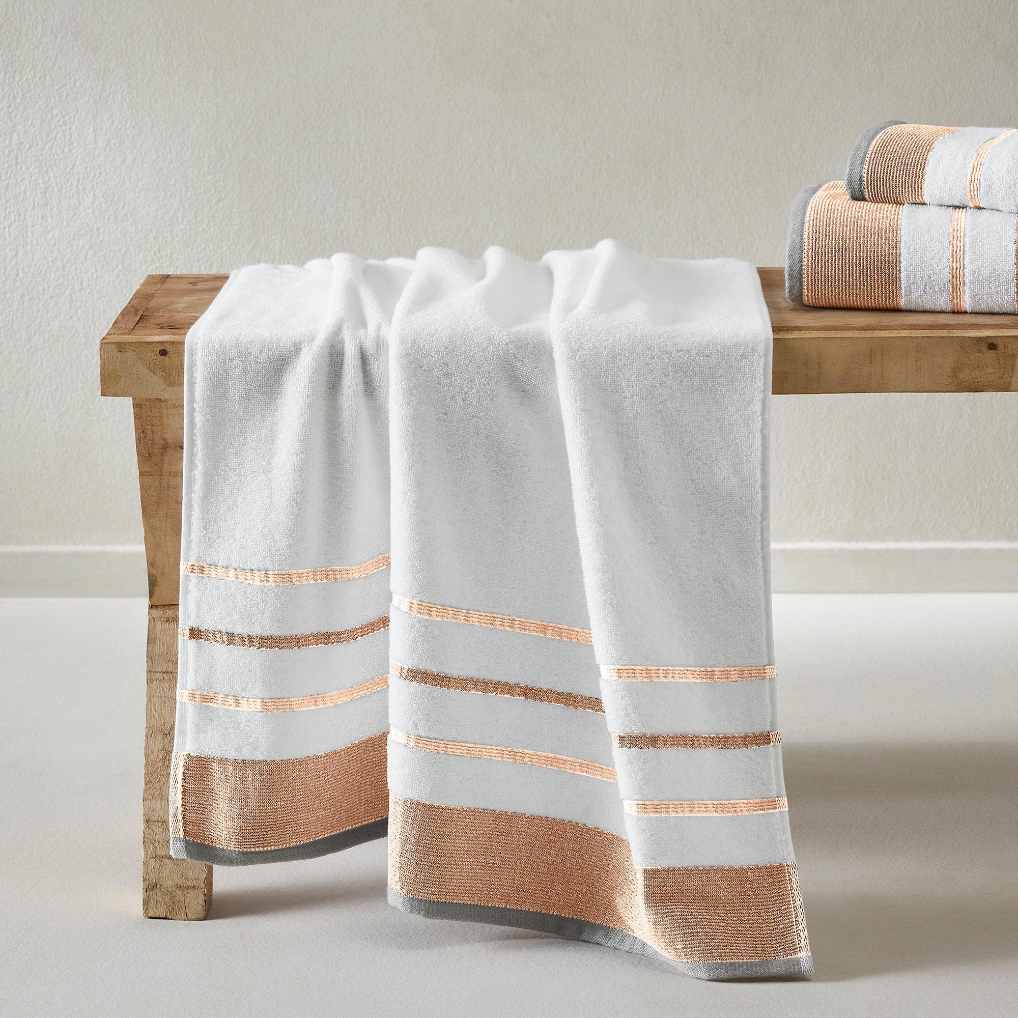 Decorative Cotton Stripe Bath Towel Set - Noelle Collection - We The Collective