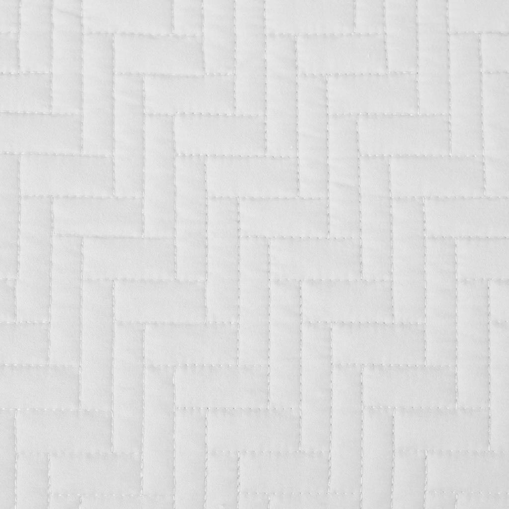 Herringbone Stitched Quilt Set - Louise Collection | Solid Cotton Bedding - We The Collective