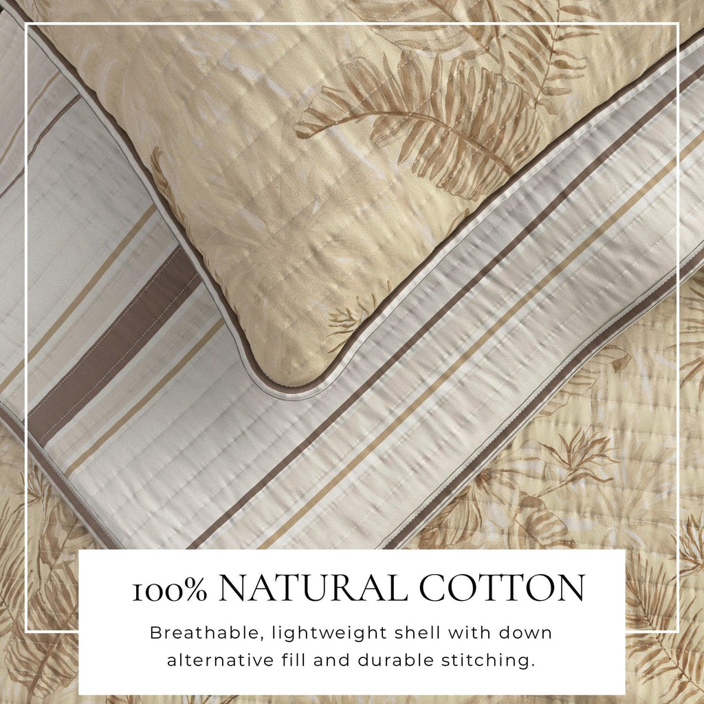 Tropical Palm Leaf Cotton Quilt Set - Mendocino Collection | Reversible - We The Collective