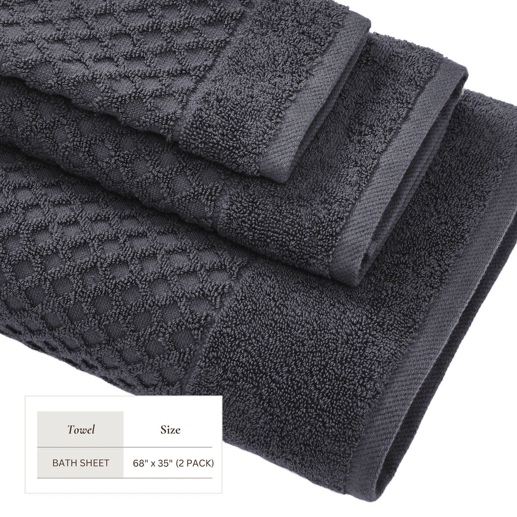 Cotton Diamond Waffle Weave Bath Towel Set - Grayson Collection
