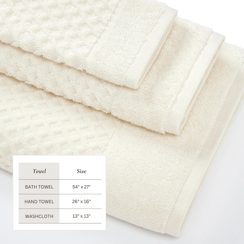 Cotton Diamond Waffle Weave Bath Towel Set - Grayson Collection