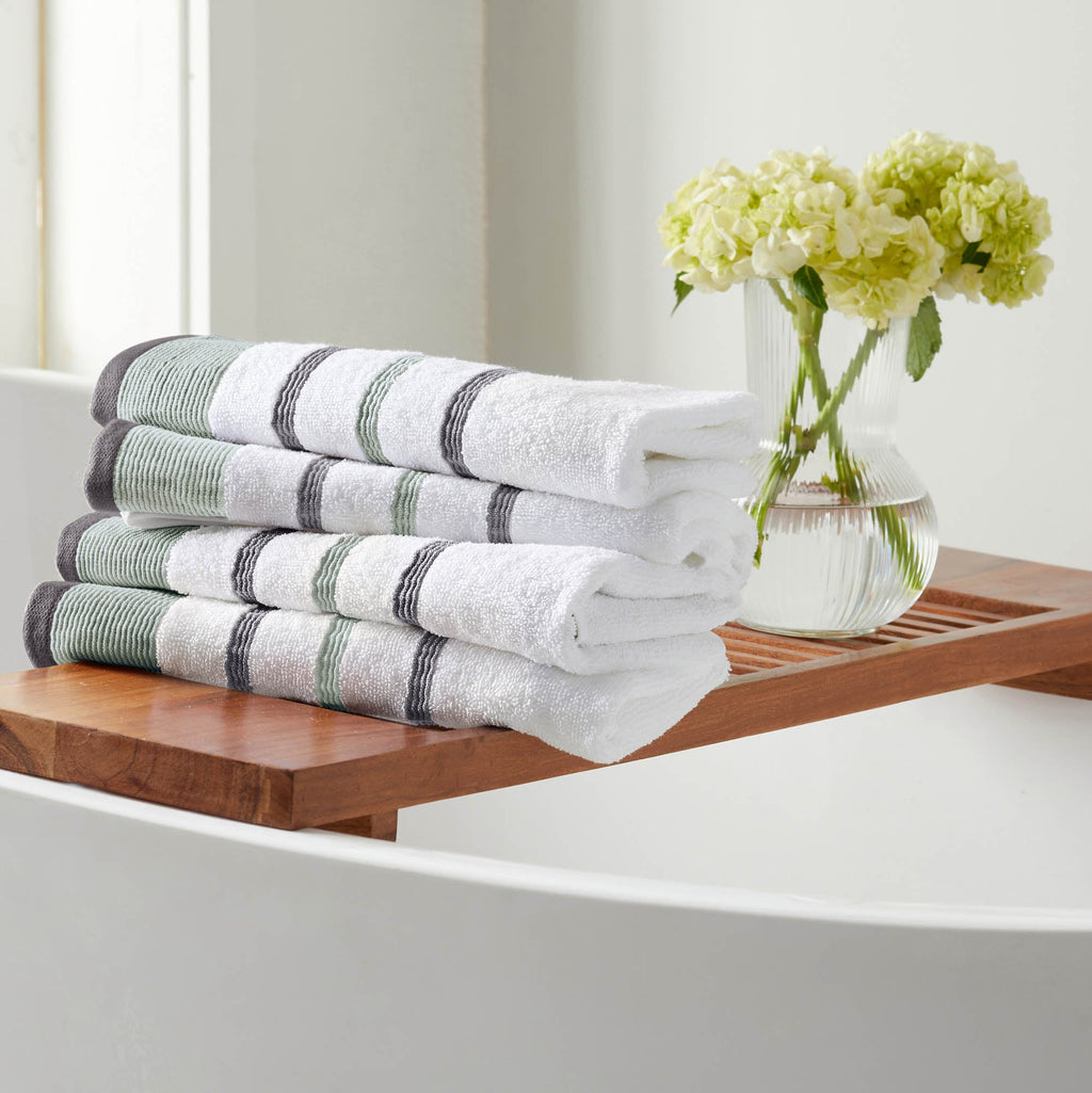 Decorative Cotton Stripe Bath Towel Set - Noelle Collection - We The Collective