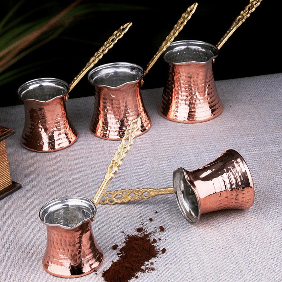 Handmade Copper Ibrik - Traditional Turkish Coffee Pot - Made in Turkey