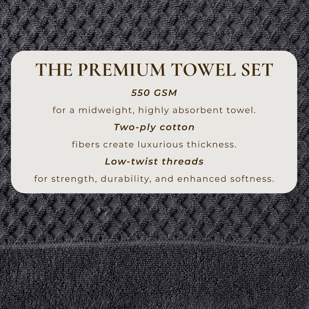 Cotton Diamond Waffle Weave Bath Towel Set - Grayson Collection