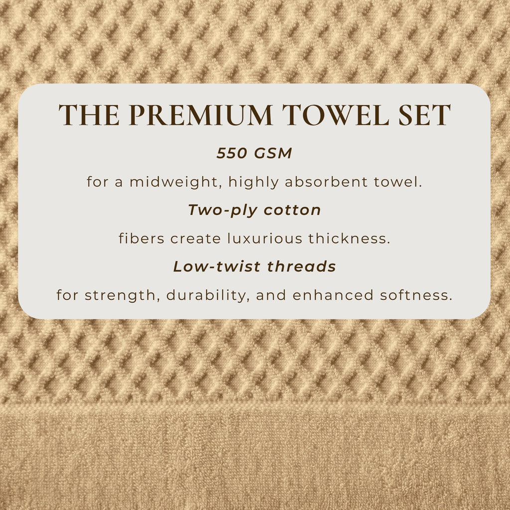 Cotton Diamond Waffle Weave Bath Towel Set - Grayson Collection