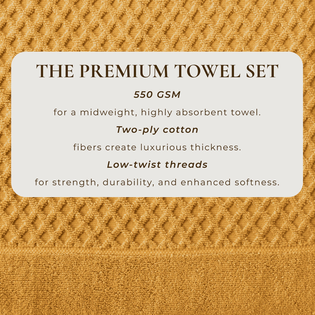 Cotton Diamond Waffle Weave Bath Towel Set - Grayson Collection