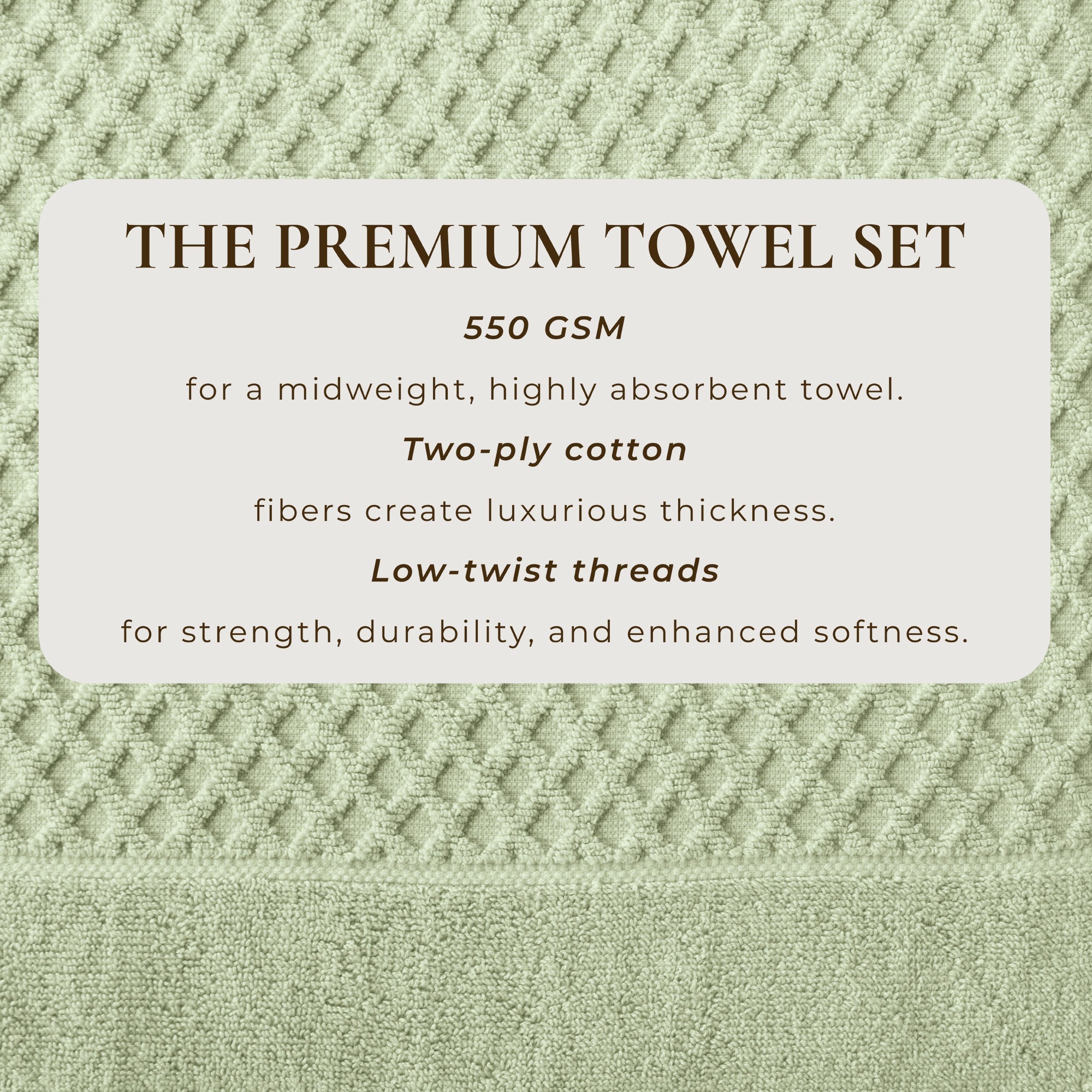 Cotton Diamond Waffle Weave Bath Towel Set - Grayson Collection