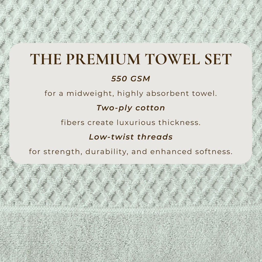 Cotton Diamond Waffle Weave Bath Towel Set - Grayson Collection