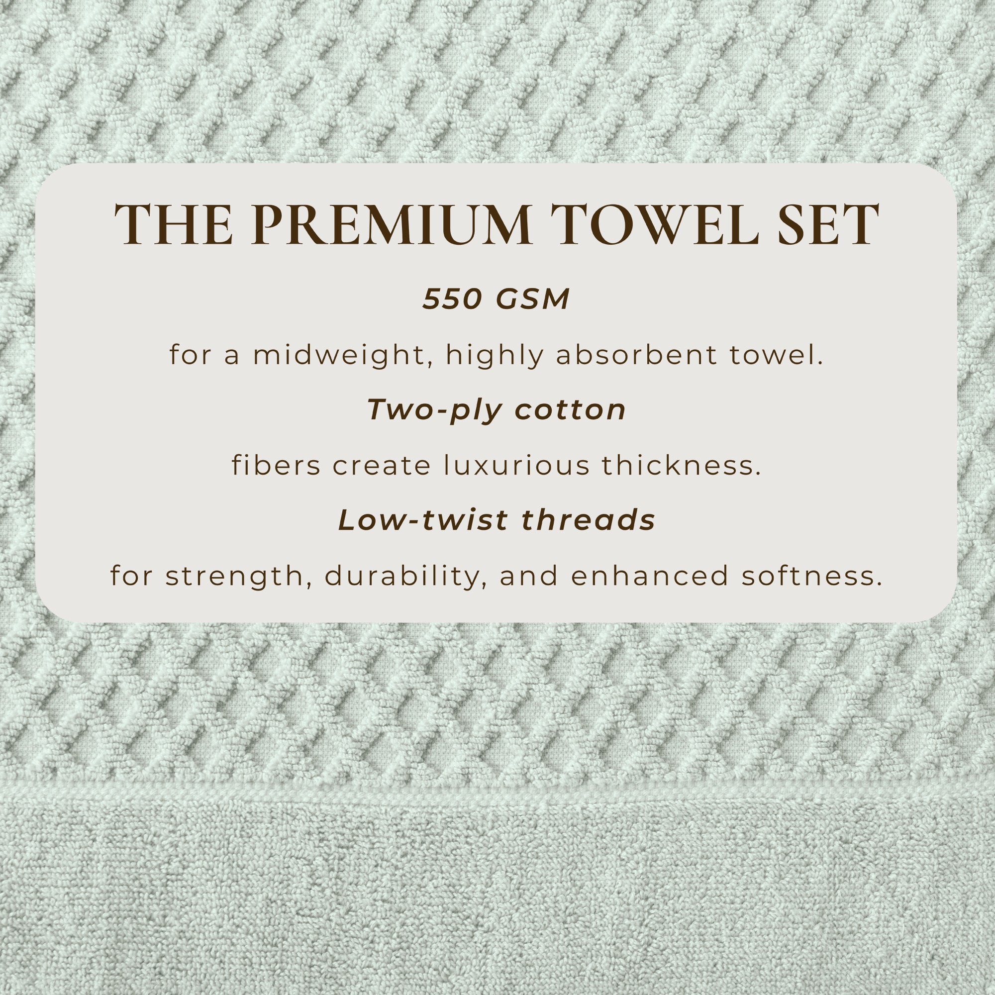 Cotton Diamond Waffle Weave Bath Towel Set - Grayson Collection