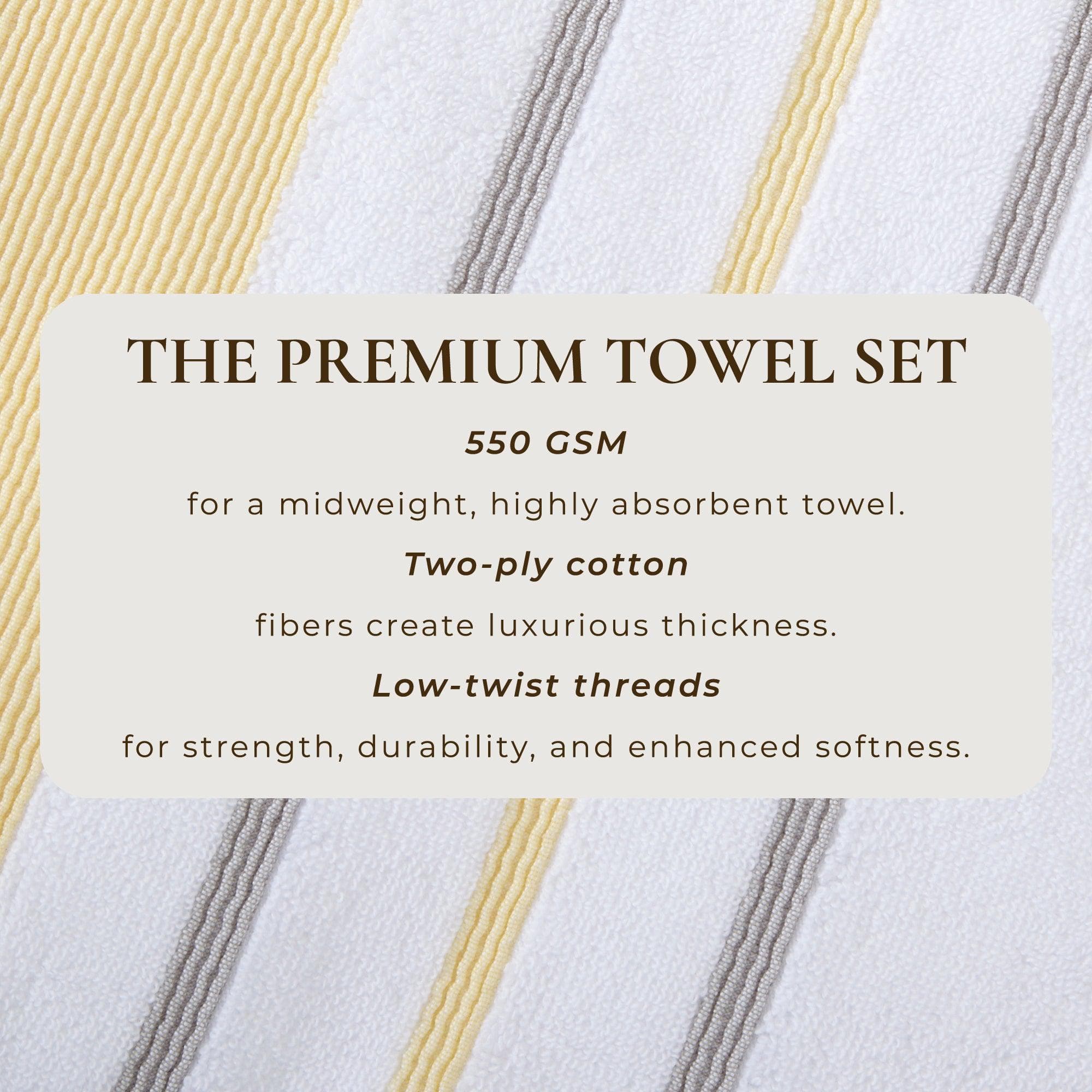 Decorative Cotton Stripe Bath Towel Set - Noelle Collection - We The Collective
