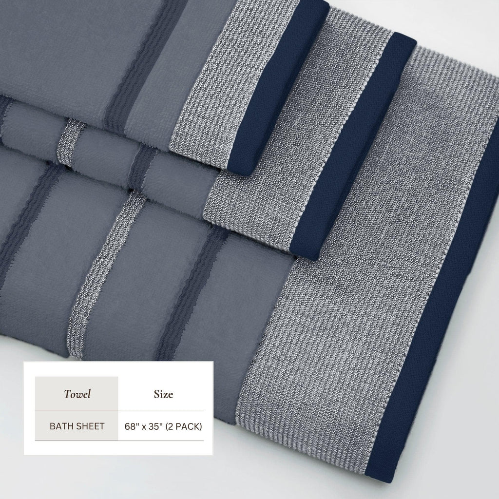 Decorative Cotton Stripe Bath Towel Set - Noelle Collection - We The Collective