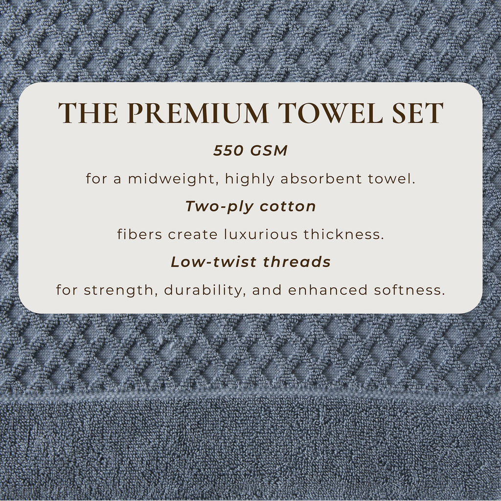 Cotton Diamond Waffle Weave Bath Towel Set - Grayson Collection