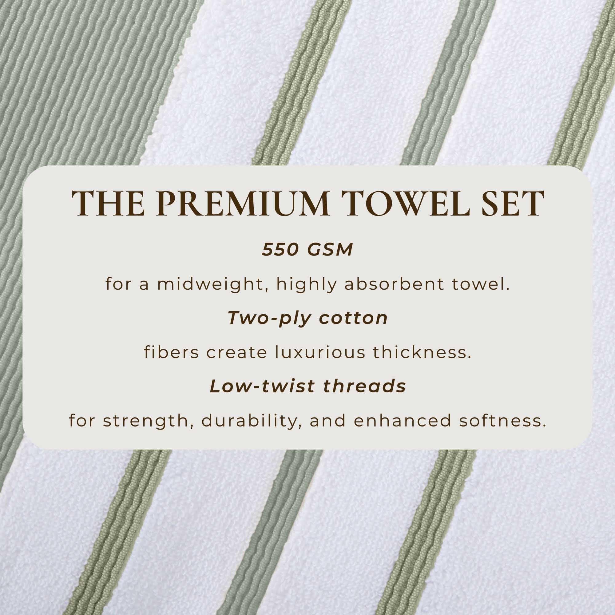 Decorative Cotton Stripe Bath Towel Set - Noelle Collection - We The Collective