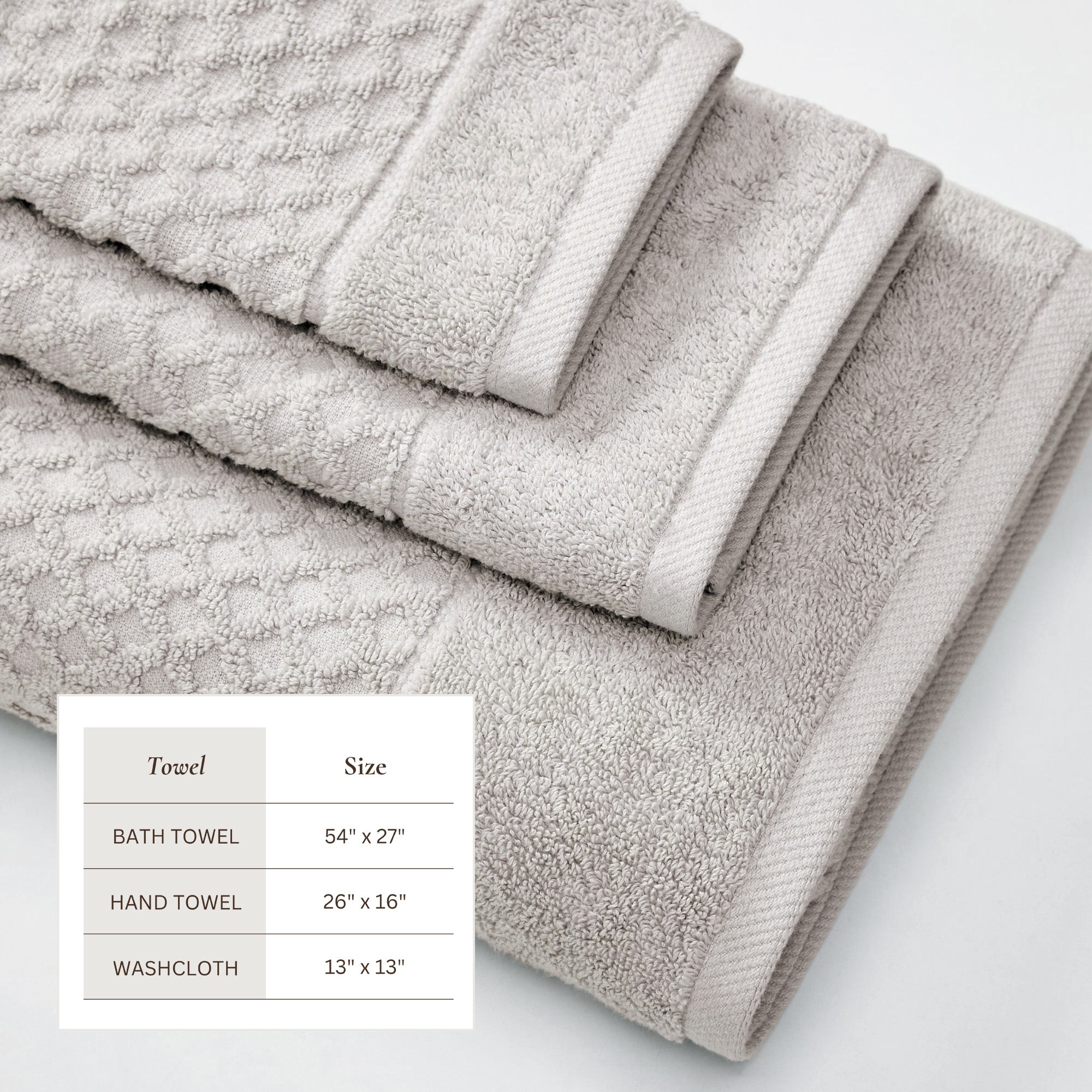 Cotton Diamond Waffle Weave Bath Towel Set - Grayson Collection
