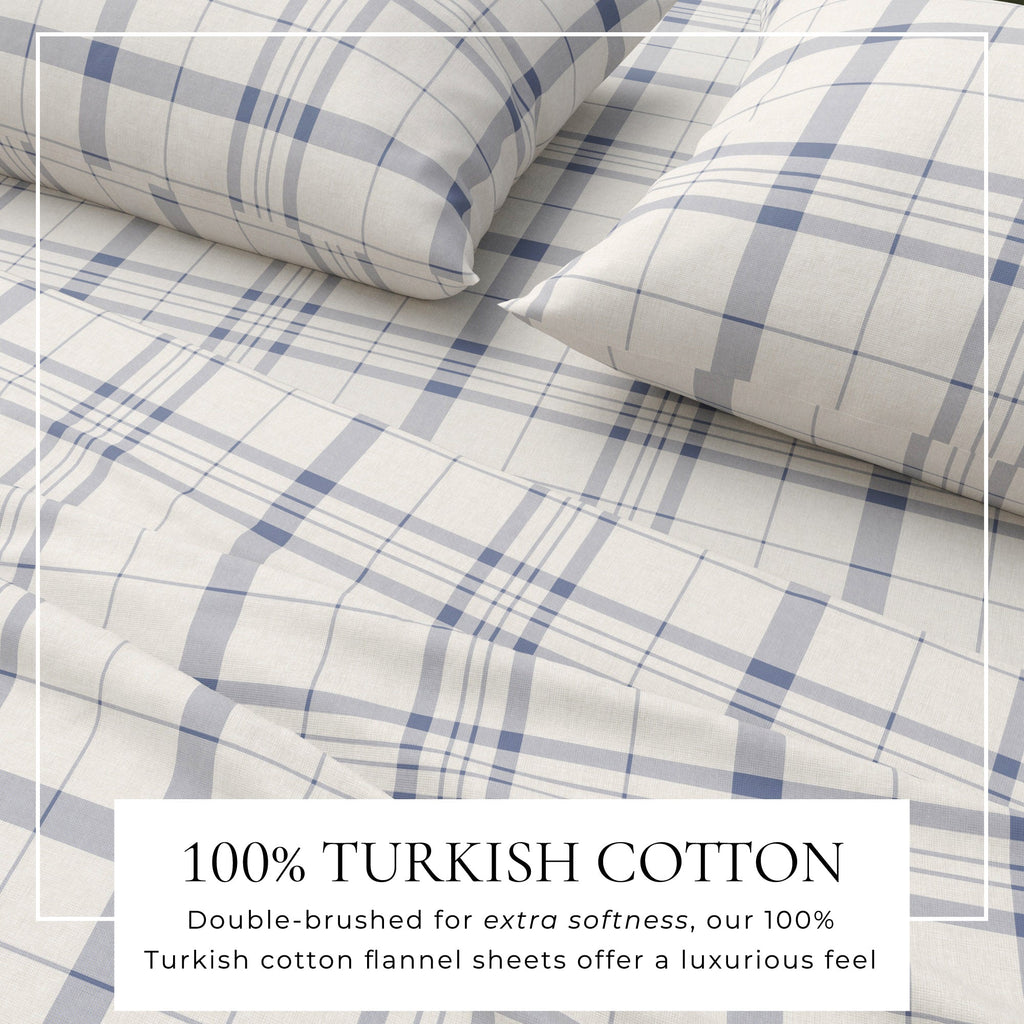 Turkish Cotton Flannel Sheet Set - Plaid & Stripe Collection - We The Collective